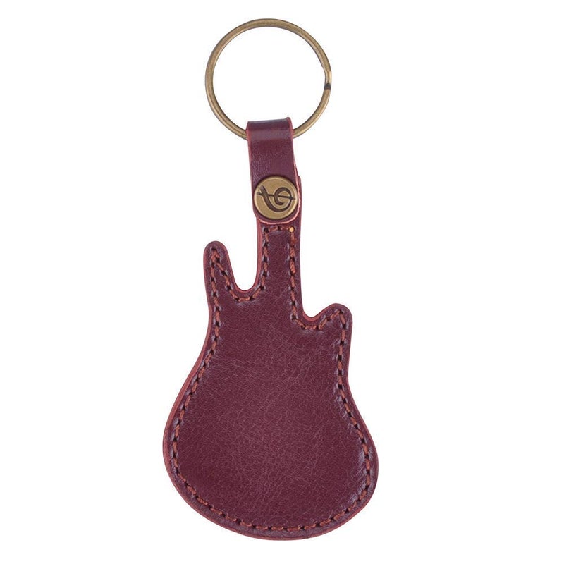 KingPoint Leather Guitar Picks Case with Keychain & 5 Pcs Plectrums - Coffee Color - Image 3